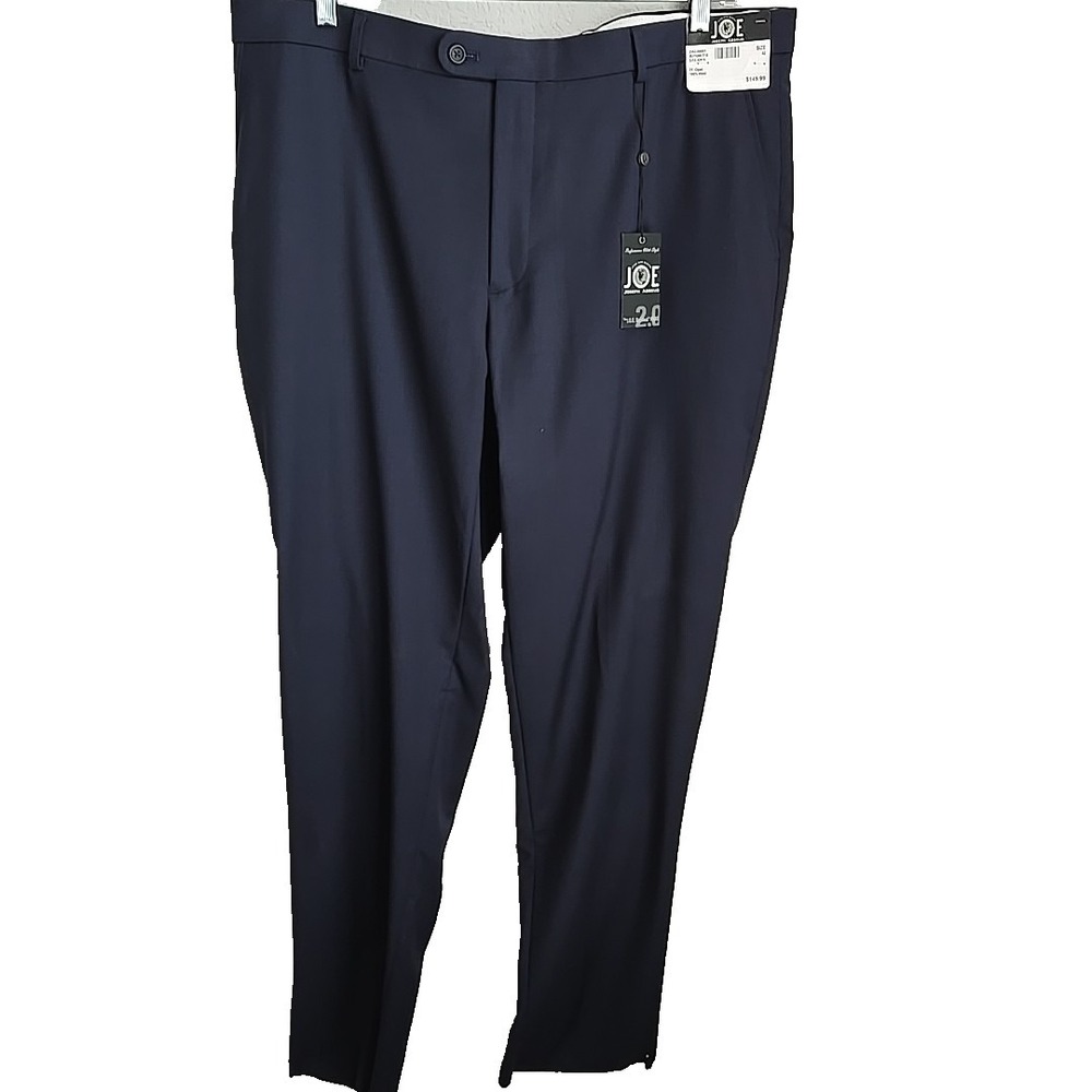 Joseph Abboud Flat Front Survival Pants Mens 42 Navy 100% Wool NWT Raw Hem